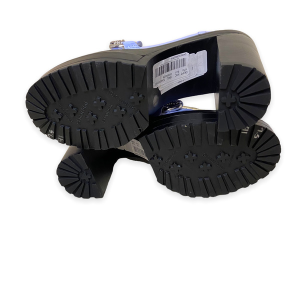 Gianni Bini Maxxwelle Tide Blue Patent Platform Block Heel Loafers - Picture 4 of 8